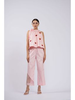 The Dramebaaz Company - Upon Her Blush Halter Co-Ord (Set of 2)