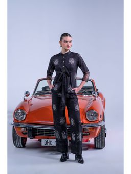 The Dramebaaz Company - Ink Ivy Black Printed Co-Ord (Set of 2)