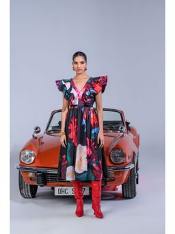 The Dramebaaz Company - Paradise Palms Ruffled Dress