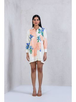 The Dramebaaz Company - Floral Rhapsody Shirt Dress