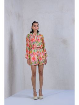 The Dramebaaz Company - Floral Printed Whimsy Top with Shorts (Set of 2)