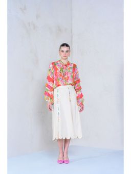 The Dramebaaz Company - Botanical Magic Organaza Skirt with Top (Set of 2)