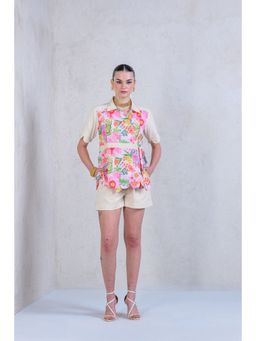 The Dramebaaz Company - Floral Garden Glam Shorts with Top (Set of 2)