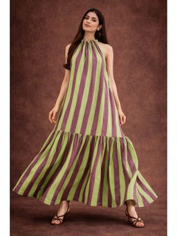 The Quince Life - Orchid Mint Stripes Tiered Maxi Dress