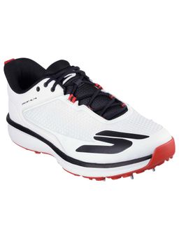 SKECHERS - Mens CRICKET BLADE White Black Yellow Sports Lace Up Cricket Shoes