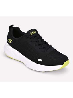 SKECHERS - Mens GO RUN PURE Black Lime Running Shoes