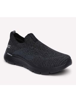 SKECHERS - Mens GO WALK FLEX Black Charcoal Walking Shoes