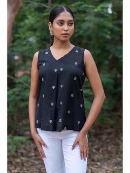 Sutra Art of Clothing - Black & White Cotton Woven Top