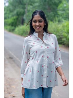 Sutra Art of Clothing - Scarlet Bloom South Cotton Top