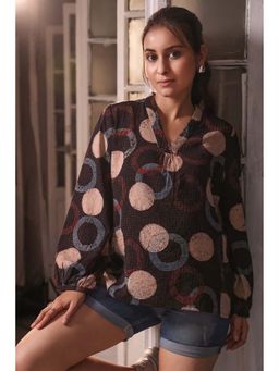 Sutra Art of Clothing - Black Cotton Ajrakh Top