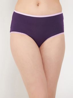 Clovia - Mid Waist Hipster Panty Purple
