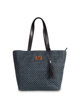 Avake - Blue Lightweight Raffia Leather Vegan Tote Bag