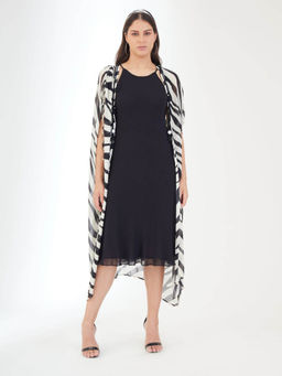 Nikasha - Black And White Hand Animal Print Dress (Set of 2)