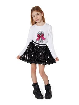 Guess - Girls Pure White Printed Regular Fit T-Shirt