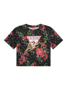 Guess - Girls Black Floral Regular Fit T-Shirt