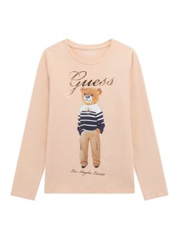 Guess - Girls Pink Printed Regular Fit T-Shirt