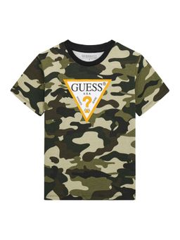 Guess - Boys Multicolour Camouflage Regular Fit T-Shirt