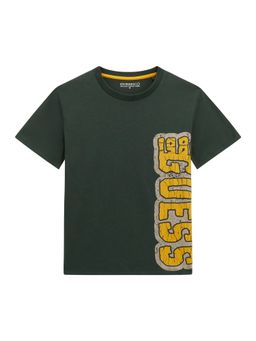 Guess - Boys Jungle Green Logo Regular Fit T-Shirt