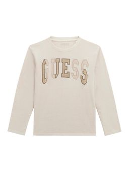 Guess - Boys Cream Typography Regular Fit T-Shirt