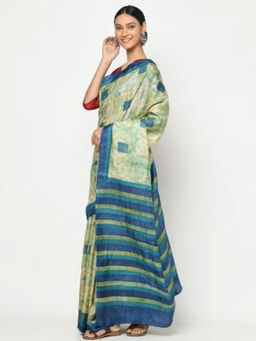 Fabindia - Silk Tussar Block Print Sari