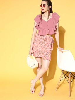 AAREIN - Women Solid Sweetheart Neck Crop Top