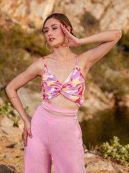 AAREIN - Women Printed Twisted Crop Top