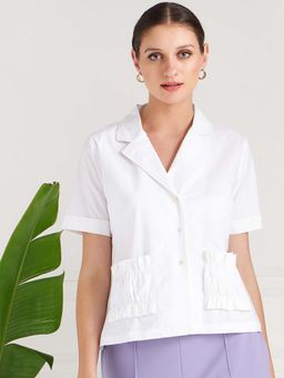 AAREIN - Immutable White Cotton Solid Shirt