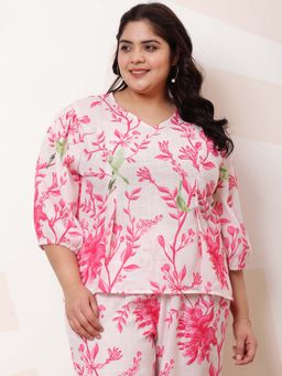 AAREIN - Pink Ample Plus Size Printed Top