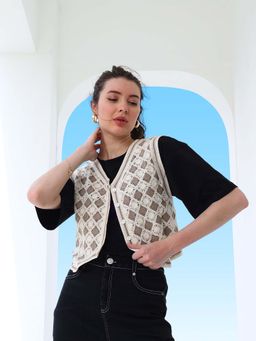 AAREIN - Self Design Cotton Crochet Crop Top