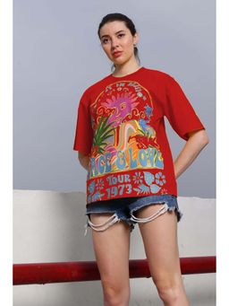 AAREIN - Red Women Cotton Printed T-shirt