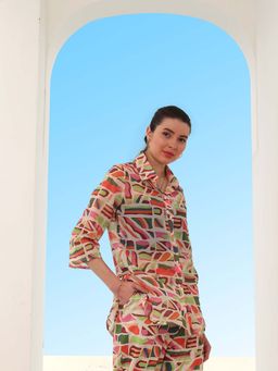 AAREIN - Women Printed Georgette Shirt