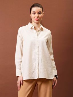 AAREIN - Off White Immutable Cotton Solid Shirt