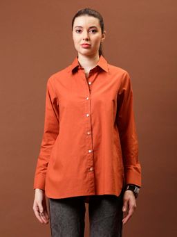 AAREIN - Rust Immutable Cotton Solid Shirt