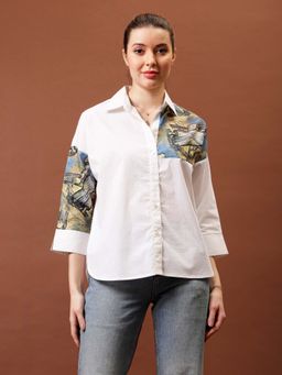 AAREIN - Immutable Print Applique Cotton Shirt