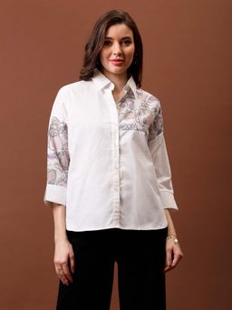 AAREIN - Immutable Print Applique Cotton Shirt