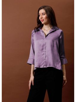 AAREIN - Purple Immutable Women Solid Shirt