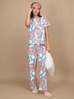 Sweet Dreams - Women Printed T-Shirt with Pyjama (Set of 2)