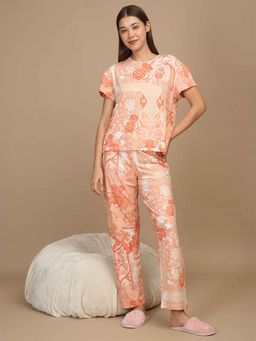 Sweet Dreams - Women Printed T-Shirt with Pyjama (Set of 2)