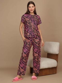 Sweet Dreams - Women Printed T-Shirt with Pyjama (Set of 2)