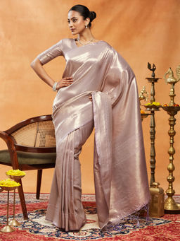 Kasee - Women Lavender Art Silk Woven Saree with Unstitched Blouse