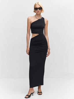 COLOR CAPITAL - Black One Shoulder Maxi dress