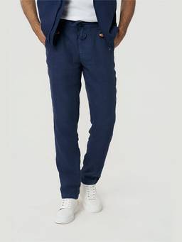 TERRA LUNA - Crux Linen Drawstring Blue Pant
