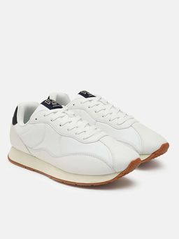 United Colors of Benetton - White Solid Lace-Up Athletic Sneakers