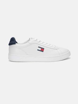 Tommy Hilfiger - Solid White Leather Sneakers