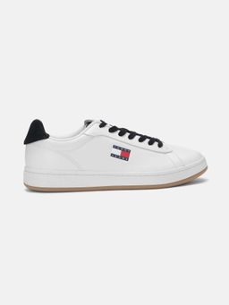 Tommy Hilfiger - Solid White Leather Sneakers