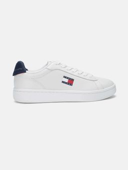 Tommy Hilfiger - Solid White Leather Sneakers