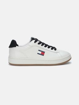 Tommy Hilfiger - Solid Black Leather Sneakers