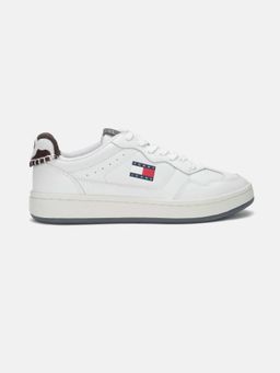 Tommy Hilfiger - Solid White Leather Sneakers
