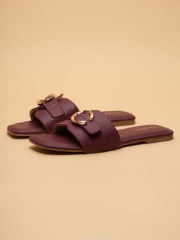 ERIDANI - Kasha Maroon Solid Flats
