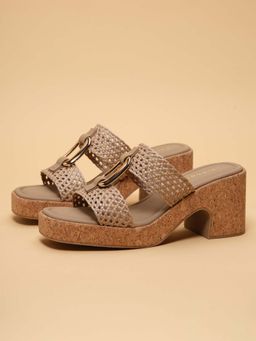 ERIDANI - Liora Beige Woven Heels
